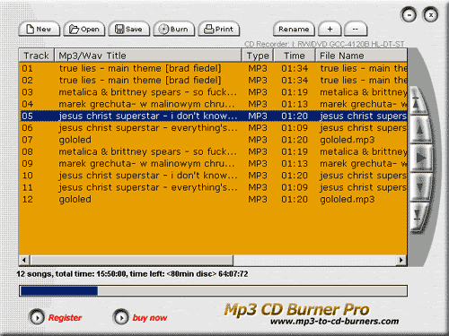 Mp3 to CD Burner Pro Screenshot